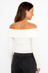 'Bellamy' Off Shoulder Fold Over Knit Top - Celes Fashion